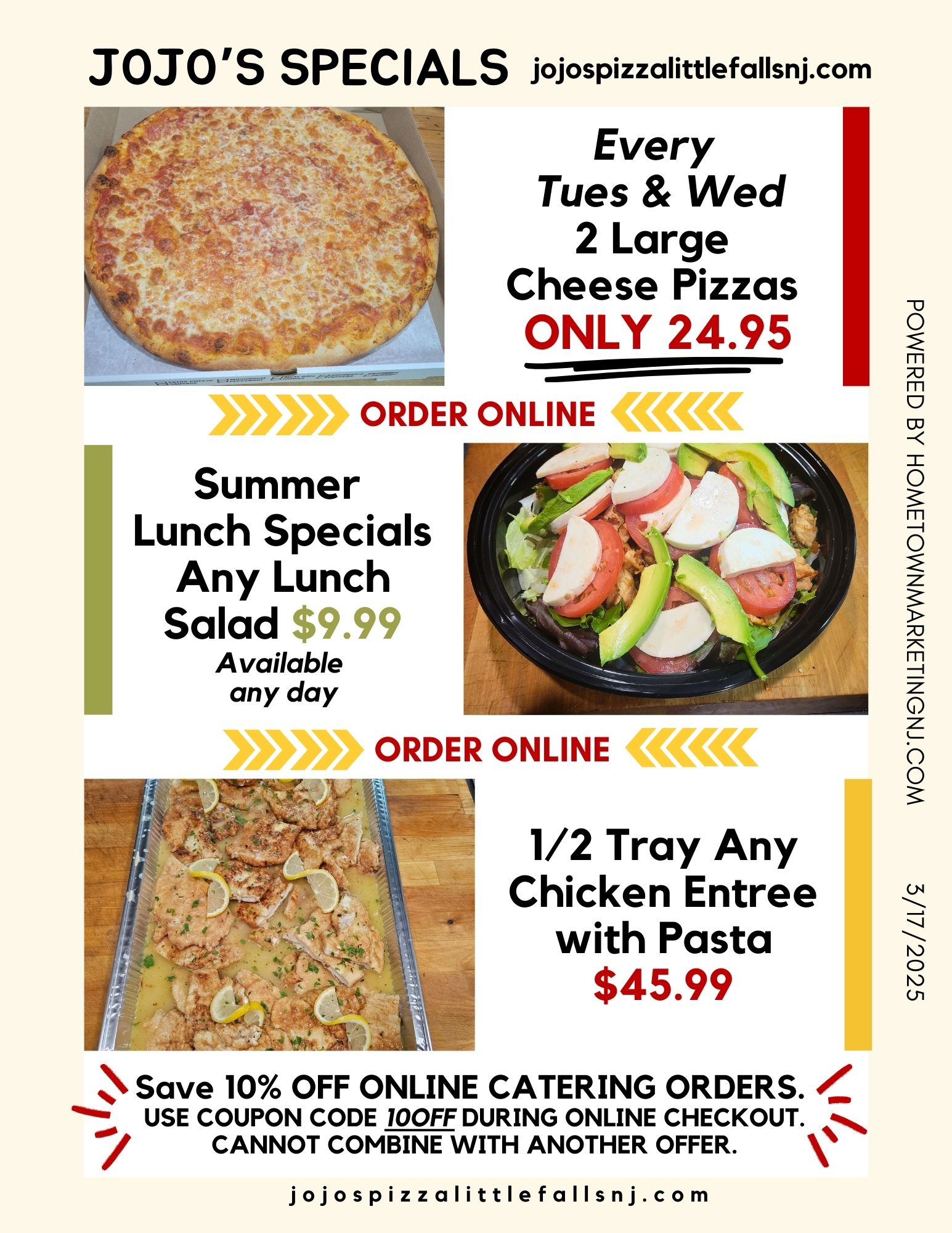 Jojos pizza specials 3172025 